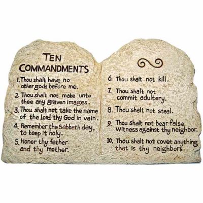Ten Commandments Resin Plaque w/Metal Stand - (Pack of 2) -  - C-10