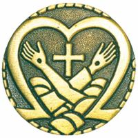 The Crossed Arms of Jesus & Saint Francis Lapel Pin - (Pack of 2)
