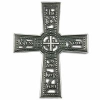 The Lord Bless You & Keep You Wall Cross Plaque Antique Pewter
