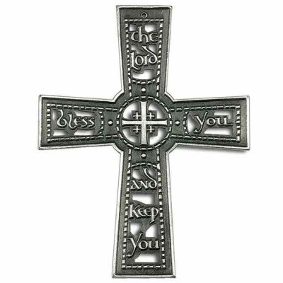 The Lord Bless You & Keep You Wall Cross Plaque Antique Pewter -  - 740