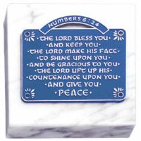 The Lord Bless You - Keep You Paperweight Marble, Bronze w/Blue 2Pk