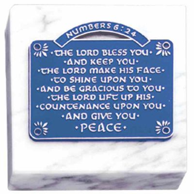 The Lord Bless You - Keep You Paperweight Marble, Bronze w/Blue 2Pk -  - 95