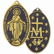 The Miraculous Antiqued Bronze Faith Medal w/Chain - (Pack of 2)