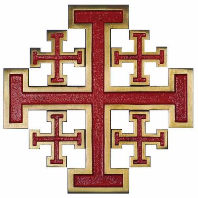 The Passion Jerusalem Cross Bronze w/Red Sand Enamel -  - M-200-R