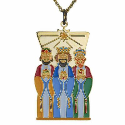 Three Kings Gold Plated & Enameled Christmas Ornament - 2Pk -  - B-50-A