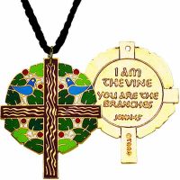 Tree of Life Gold Plated w/Cloisonne Colors Pendant w/Cord - 2Pk