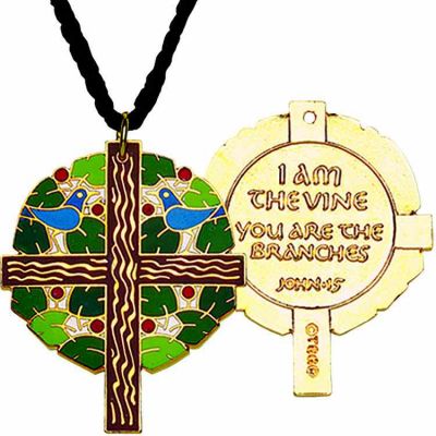 Tree of Life Gold Plated w/Cloisonne Colors Pendant w/Cord - 2Pk -  - 1665