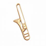 Trombone Instrument Gold Tone Lapel Pin 1/4in. Post - Clutch Back 2Pk