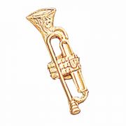 Trumpet Instrument Lapel Pin 1/4in. Post & Clutch Back - 2Pk