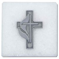 United Methodist Church Cross 2x2in. Marble Paperweight - (Pack of 2)