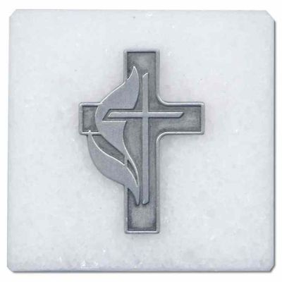 United Methodist Church Cross 2x2in. Marble Paperweight - (Pack of 2) -  - P-157