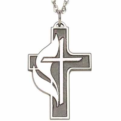 United Methodist Church Pewter Cross w/Chain - (Pack of 2) -  - 159