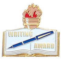 Writing Award Pin w/Red, Blue & White Enamel - (Pack of 2)
