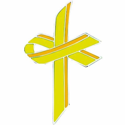 Yellow Awareness Ribbon Cross Lapel Pin - Adenosarcoma - (Pack of 2) -  - A-04