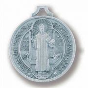 1-1/2 inch Saint Benedict Antique Silver Jubilee Medal (5 Pack)