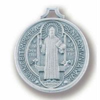 1-3/16 inch Saint Benedict Antique Silver Jubilee Medal (10 Pack)