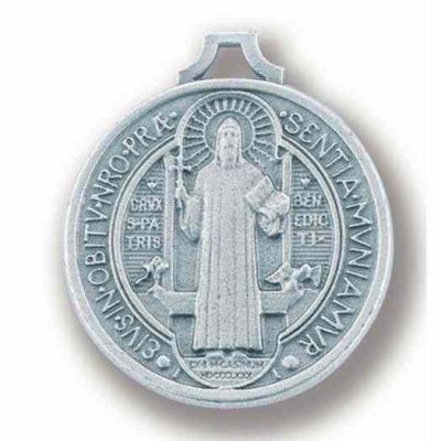 1-3/16 inch Saint Benedict Antique Silver Jubilee Medal (10 Pack) - 846218051676 - 1074