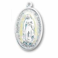 1.75 inch Silver Oxidized Our Lady of Guadalupe Medal (25 Pack)