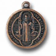 1 inch Large Antique Copper Jubilee Medal (Saint Benedict) (25 Pack)