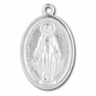 1 inch Raised Aluminium Miraculous Medal with rim (50 Pack) -  - 1122-01