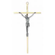 10in. Brass Plated Cross With Antiqued Silver Plated Corpus