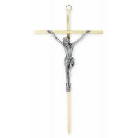 10in. Brass Plated Cross With Antiqued Silver Plated Corpus