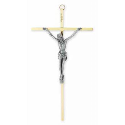 10in. Brass Plated Cross With Antiqued Silver Plated Corpus -  - 2012