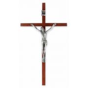 10in. Wood Cross With Antiqued Silver Plated Corpus