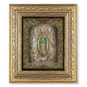 Gold Our Lady Of Guadalupe With Angels Print In An Gold Leaf Frame