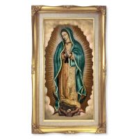 Gold Leaf & Wood Tone Frame With Our Lady Of Guadalupe Print