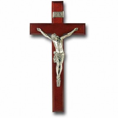 12 inch Dark Cherry Cross w/Pewter Corpus - 846218025950 - 28P-12R1