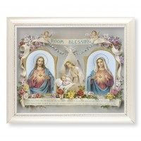 Baby Room Blessing Print In a Pearlized White Frame