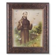 Saint Francis In An Art-deco Styled Frame In A Gold Decorative Lip