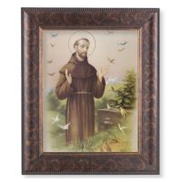 Saint Francis In An Art-deco Styled Frame In A Gold Decorative Lip