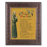 Prayer Of Saint Francis In An Art-deco Frame In A Gold Decorative Lip