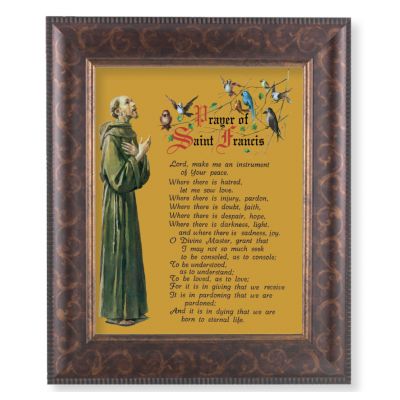 Prayer Of Saint Francis In An Art-deco Frame In A Gold Decorative Lip -  - 124-311