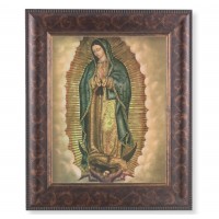 Our Lady Of Guadalupe In An Art-deco Frame In A Gold Decorative Lip