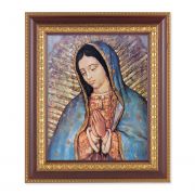 Our Lady Of Guadalupe In A Fine Detailed Cherry & Gold Edge Frame