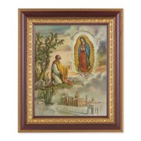 Our Lady Of Guadalupe Print In A Fine Detailed Cherry/Gold Frame