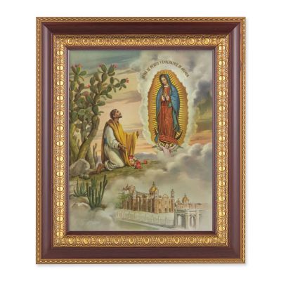 Our Lady Of Guadalupe Print In A Fine Detailed Cherry/Gold Frame - 846218069459 - 126-219