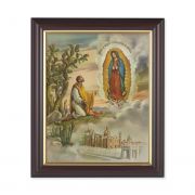 Our Lady Of Guadalupe w/Juan Diego 10x8in Print In a Dark Walnut Frame