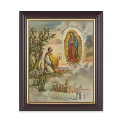 Our Lady Of Guadalupe w/Juan Diego 10x8in Print In a Dark Walnut Frame - 846218069275 - 133-219