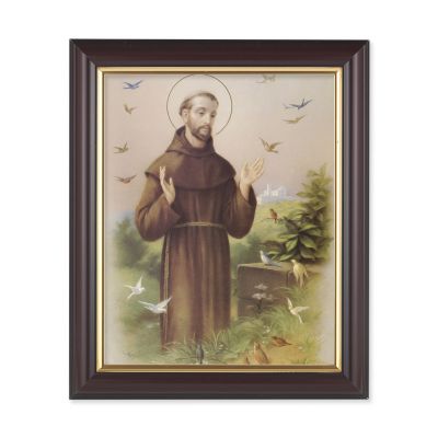 Saint Francis 10x8 inch Print In a Dark Walnut Frame - 846218066359 - 133-310
