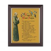 Prayer Of Saint Francis 10x8 inch Print In a Dark Walnut Frame