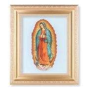 Our Lady Of Guadalupe with A Detailed Scrollwork Satin Gold Frame