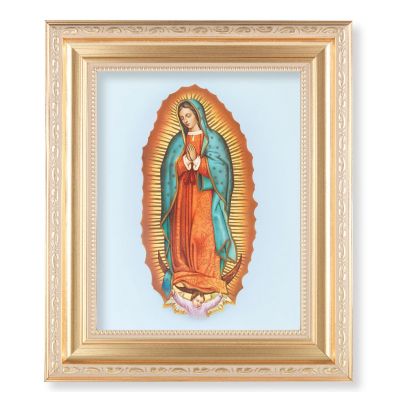 Our Lady Of Guadalupe with A Detailed Scrollwork Satin Gold Frame -  - 138-216