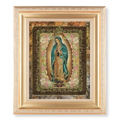 Gold Our Lady Of Guadalupe 10x8 inch Print In A Fine Satin Gold Frame - 846218075689 - 138-218G