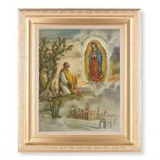 Our Lady Of Guadalupe w/Juan Diego In Fine Scrollwork Satin Gold Frame