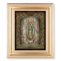 Gold Our Lady Of Guadalupe 10x8 inch Print In A Satin Gold Frame