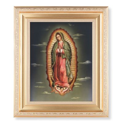Our Lady Of Guadalupe In A Fine Detailed Scrollwork Satin Gold Frame -  - 138-268